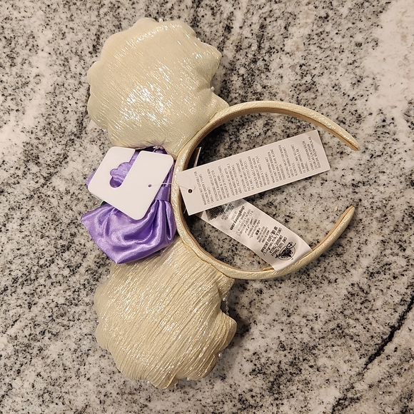 2022 Disney Parks Ariel Pearl Shell Minnie Bow Ears Headband Little Mermaid NEW - Picture 2 of 2